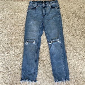 Black label distressed high rise jeans size 7